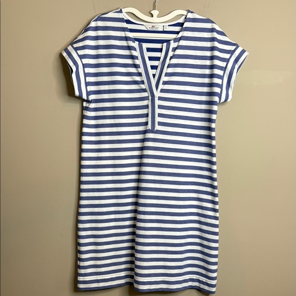 Vineyard Vines Swing Tunic Dress Blue White Striped size M - Picture 2 of 6